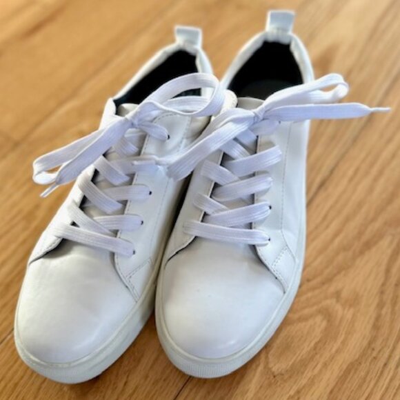 Lulus Shoes - LuLu's Casual White Lace Up Platform Sneakers Size 7.5